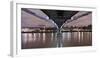 Millenium Bridge from Below, the Thames, at Night, London, England, Uk-Axel Schmies-Framed Photographic Print