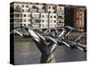 Millenium Bridge, London, England-Walter Bibikow-Stretched Canvas