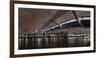 Millenium Bridge, Night Photography, City View with St. Paul's Cathedral, the Thames, London-Axel Schmies-Framed Photographic Print