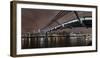 Millenium Bridge, Night Photography, City View with St. Paul's Cathedral, the Thames, London-Axel Schmies-Framed Photographic Print