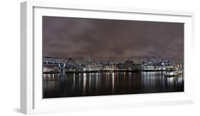 Millenium Bridge, Night Photography, Cityscape with St Paul's Cathedral, the Thames, London-Axel Schmies-Framed Photographic Print