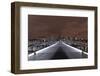 Millenium Bridge, Night Photography, St Paul's Cathedral, the Thames, London, England, Uk-Axel Schmies-Framed Photographic Print