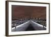 Millenium Bridge, Night Photography, St Paul's Cathedral, the Thames, London, England, Uk-Axel Schmies-Framed Photographic Print