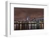 Millenium Bridge, Night Photography, St Paul's Cathedral, the Thames, London, England, Uk-Axel Schmies-Framed Photographic Print