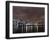 Millenium Bridge, Night Photography, St Paul's Cathedral, the Thames, London, England, Uk-Axel Schmies-Framed Photographic Print