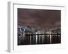 Millenium Bridge, Night Photography, St Paul's Cathedral, the Thames, London, England, Uk-Axel Schmies-Framed Photographic Print