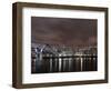 Millenium Bridge, Night Photography, St Paul's Cathedral, the Thames, London, England, Uk-Axel Schmies-Framed Photographic Print