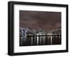 Millenium Bridge, Night Photography, St Paul's Cathedral, the Thames, London, England, Uk-Axel Schmies-Framed Photographic Print