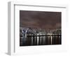 Millenium Bridge, Night Photography, St Paul's Cathedral, the Thames, London, England, Uk-Axel Schmies-Framed Photographic Print