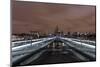 Millenium Bridge, Night Photography, St. Paul's Cathedral, the Thames, London-Axel Schmies-Mounted Photographic Print