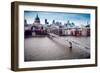 Millenium Bridge over the Thames and St Paul Cathedral on the Background, London-Felipe Rodriguez-Framed Photographic Print