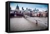 Millenium Bridge over the Thames and St Paul Cathedral on the Background, London-Felipe Rodriguez-Framed Stretched Canvas