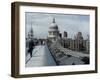 Millenium Bridge, Southbank, Southwark, and the Dome of St Pauls Cathedral-Richard Bryant-Framed Photographic Print