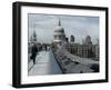 Millenium Bridge, Southbank, Southwark, and the Dome of St Pauls Cathedral-Richard Bryant-Framed Photographic Print