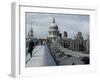 Millenium Bridge, Southbank, Southwark, and the Dome of St Pauls Cathedral-Richard Bryant-Framed Photographic Print