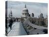 Millenium Bridge, Southbank, Southwark, and the Dome of St Pauls Cathedral-Richard Bryant-Stretched Canvas