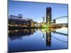 Millennium Bridge and Lowry Centre at Dawn, Salford Quays, Manchester, Greater Manchester, England-Chris Hepburn-Mounted Photographic Print