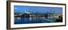 Millennium Bridge and St. Paul's Cathedral at Dusk, Thames River, London, England-null-Framed Photographic Print