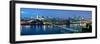 Millennium Bridge and St. Paul's Cathedral at Dusk, Thames River, London, England-null-Framed Photographic Print