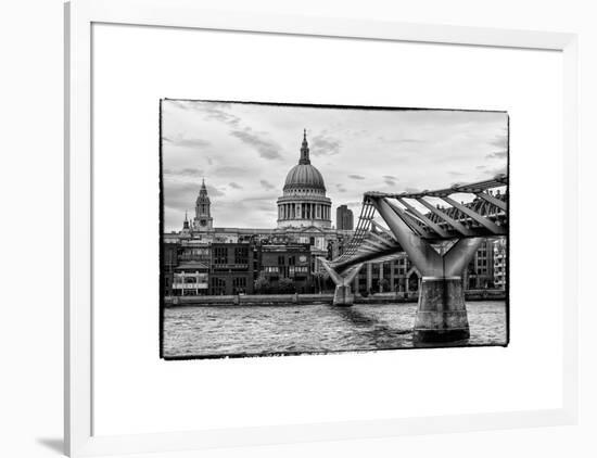 Millennium Bridge and St. Paul's Cathedral - City of London - UK - England - United Kingdom-Philippe Hugonnard-Framed Photographic Print