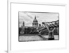 Millennium Bridge and St. Paul's Cathedral - City of London - UK - England - United Kingdom-Philippe Hugonnard-Framed Photographic Print