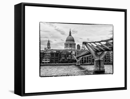 Millennium Bridge and St. Paul's Cathedral - City of London - UK - England - United Kingdom-Philippe Hugonnard-Framed Stretched Canvas