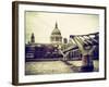 Millennium Bridge and St. Paul's Cathedral - City of London - UK - England - United Kingdom-Philippe Hugonnard-Framed Photographic Print