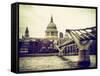 Millennium Bridge and St. Paul's Cathedral - City of London - UK - England - United Kingdom-Philippe Hugonnard-Framed Stretched Canvas