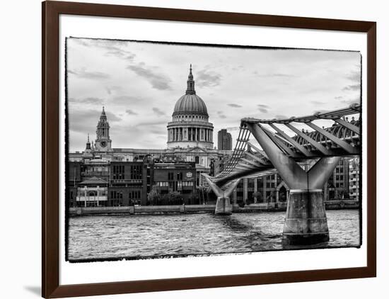 Millennium Bridge and St. Paul's Cathedral - City of London - UK - England - United Kingdom-Philippe Hugonnard-Framed Photographic Print