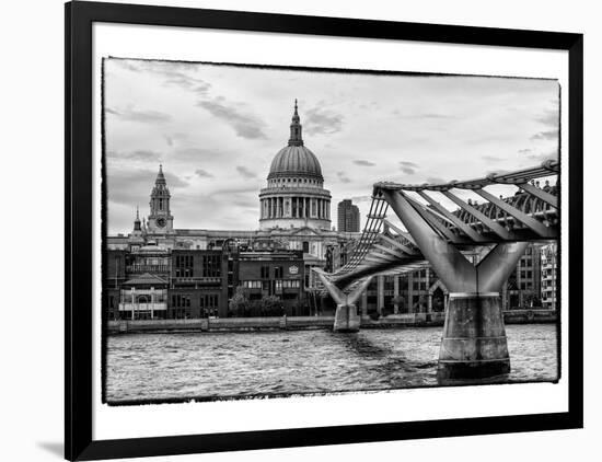 Millennium Bridge and St. Paul's Cathedral - City of London - UK - England - United Kingdom-Philippe Hugonnard-Framed Photographic Print