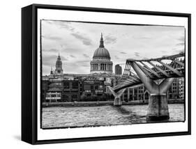 Millennium Bridge and St. Paul's Cathedral - City of London - UK - England - United Kingdom-Philippe Hugonnard-Framed Stretched Canvas