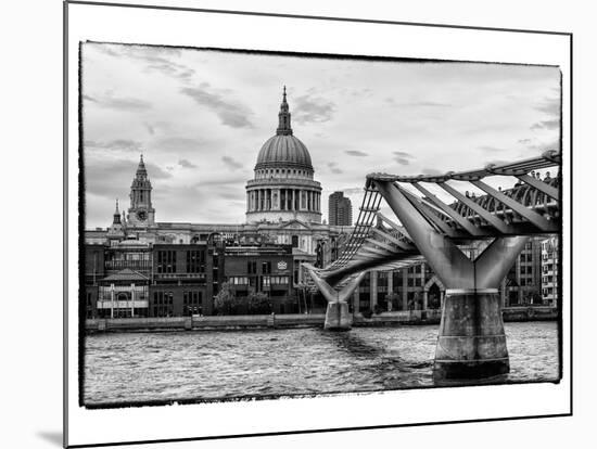 Millennium Bridge and St. Paul's Cathedral - City of London - UK - England - United Kingdom-Philippe Hugonnard-Mounted Photographic Print