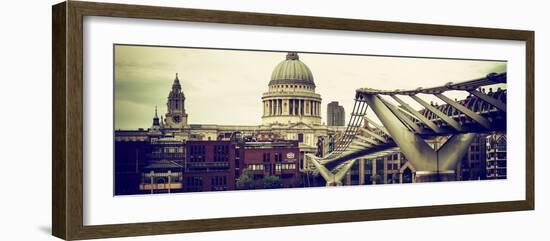 Millennium Bridge and St. Paul's Cathedral - City of London - UK - England - United Kingdom-Philippe Hugonnard-Framed Photographic Print