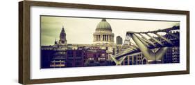 Millennium Bridge and St. Paul's Cathedral - City of London - UK - England - United Kingdom-Philippe Hugonnard-Framed Photographic Print