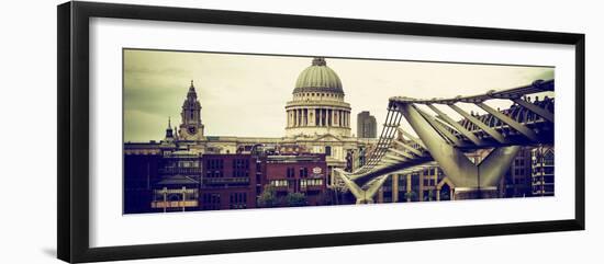 Millennium Bridge and St. Paul's Cathedral - City of London - UK - England - United Kingdom-Philippe Hugonnard-Framed Photographic Print