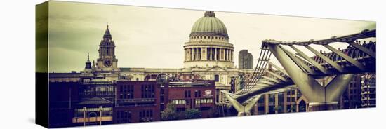 Millennium Bridge and St. Paul's Cathedral - City of London - UK - England - United Kingdom-Philippe Hugonnard-Stretched Canvas