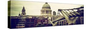 Millennium Bridge and St. Paul's Cathedral - City of London - UK - England - United Kingdom-Philippe Hugonnard-Stretched Canvas