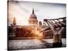 Millennium Bridge and St. Paul's Cathedral - City of London - UK - England - United Kingdom-Philippe Hugonnard-Stretched Canvas