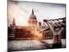 Millennium Bridge and St. Paul's Cathedral - City of London - UK - England - United Kingdom-Philippe Hugonnard-Mounted Photographic Print