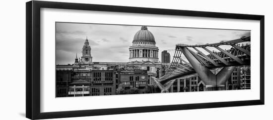 Millennium Bridge and St. Paul's Cathedral - City of London - UK - England - United Kingdom-Philippe Hugonnard-Framed Photographic Print