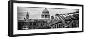 Millennium Bridge and St. Paul's Cathedral - City of London - UK - England - United Kingdom-Philippe Hugonnard-Framed Photographic Print