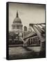 Millennium Bridge and St. Paul's Cathedral - City of London - UK - England - United Kingdom-Philippe Hugonnard-Framed Stretched Canvas