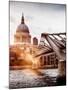 Millennium Bridge and St. Paul's Cathedral - City of London - UK - England - United Kingdom-Philippe Hugonnard-Mounted Premium Photographic Print