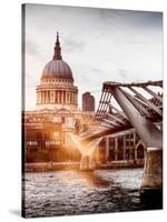 Millennium Bridge and St. Paul's Cathedral - City of London - UK - England - United Kingdom-Philippe Hugonnard-Stretched Canvas