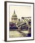 Millennium Bridge and St. Paul's Cathedral - City of London - UK - England - United Kingdom-Philippe Hugonnard-Framed Photographic Print