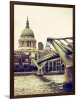 Millennium Bridge and St. Paul's Cathedral - City of London - UK - England - United Kingdom-Philippe Hugonnard-Framed Photographic Print