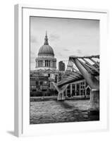 Millennium Bridge and St. Paul's Cathedral - City of London - UK - England - United Kingdom-Philippe Hugonnard-Framed Photographic Print