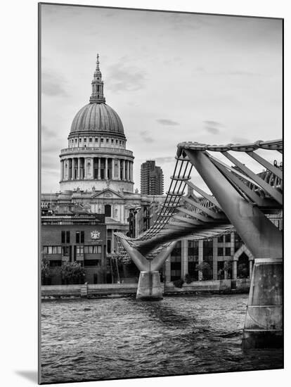 Millennium Bridge and St. Paul's Cathedral - City of London - UK - England - United Kingdom-Philippe Hugonnard-Mounted Photographic Print