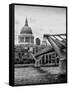 Millennium Bridge and St. Paul's Cathedral - City of London - UK - England - United Kingdom-Philippe Hugonnard-Framed Stretched Canvas