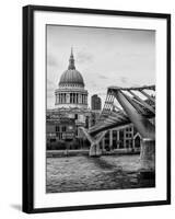 Millennium Bridge and St. Paul's Cathedral - City of London - UK - England - United Kingdom-Philippe Hugonnard-Framed Premium Photographic Print